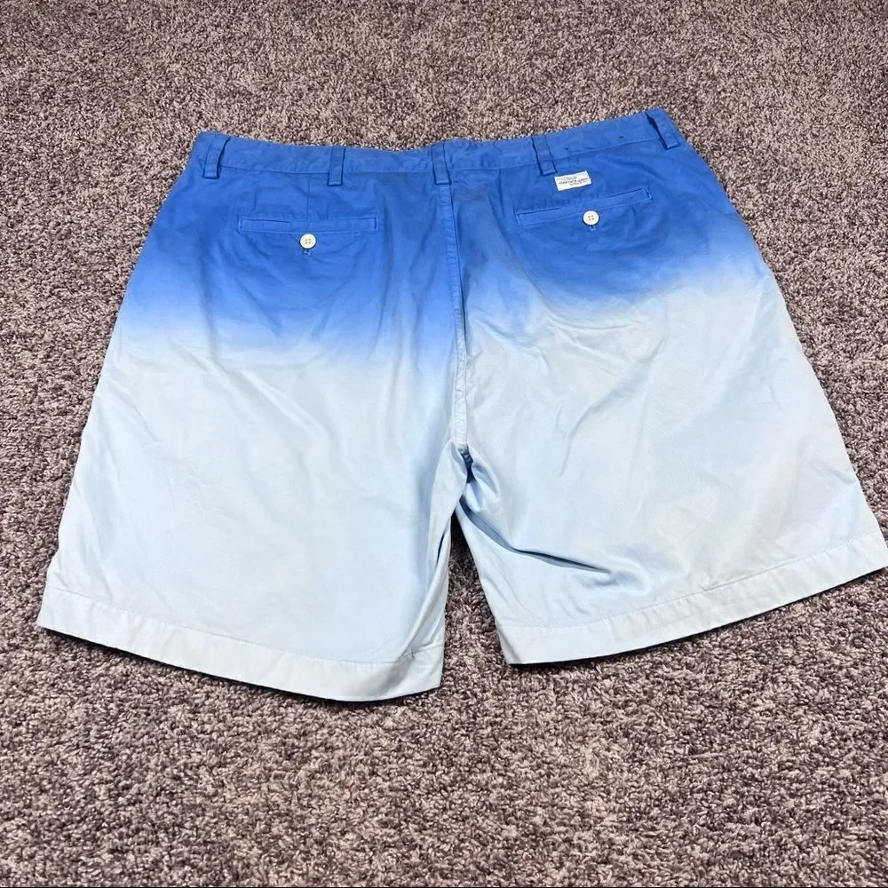 Vineyard Vines Island Shorts Whale Blue Ombre Flat Front Chino Shorts Mens Sz 40